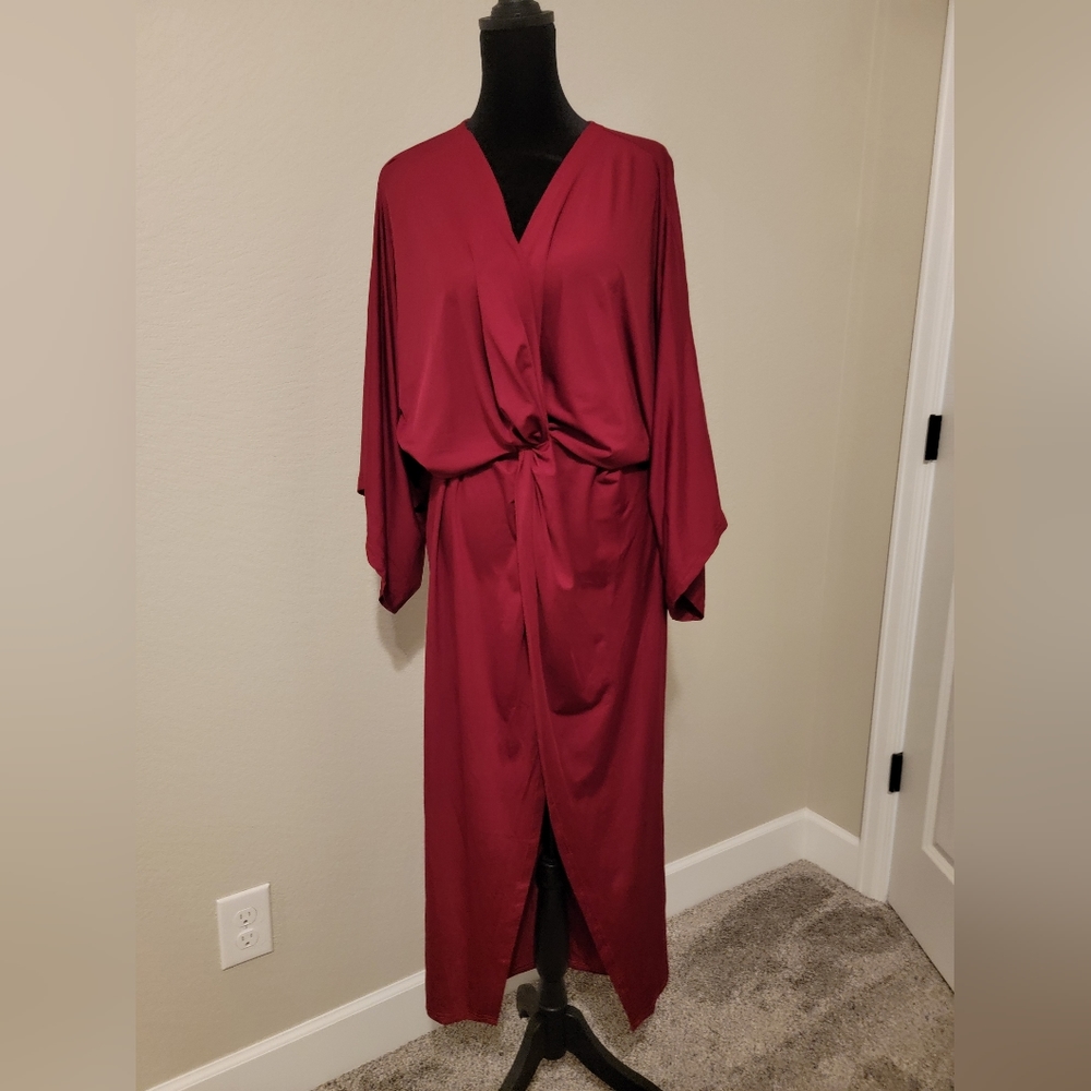 Baltic both- burgundy faux wrap dress NWT